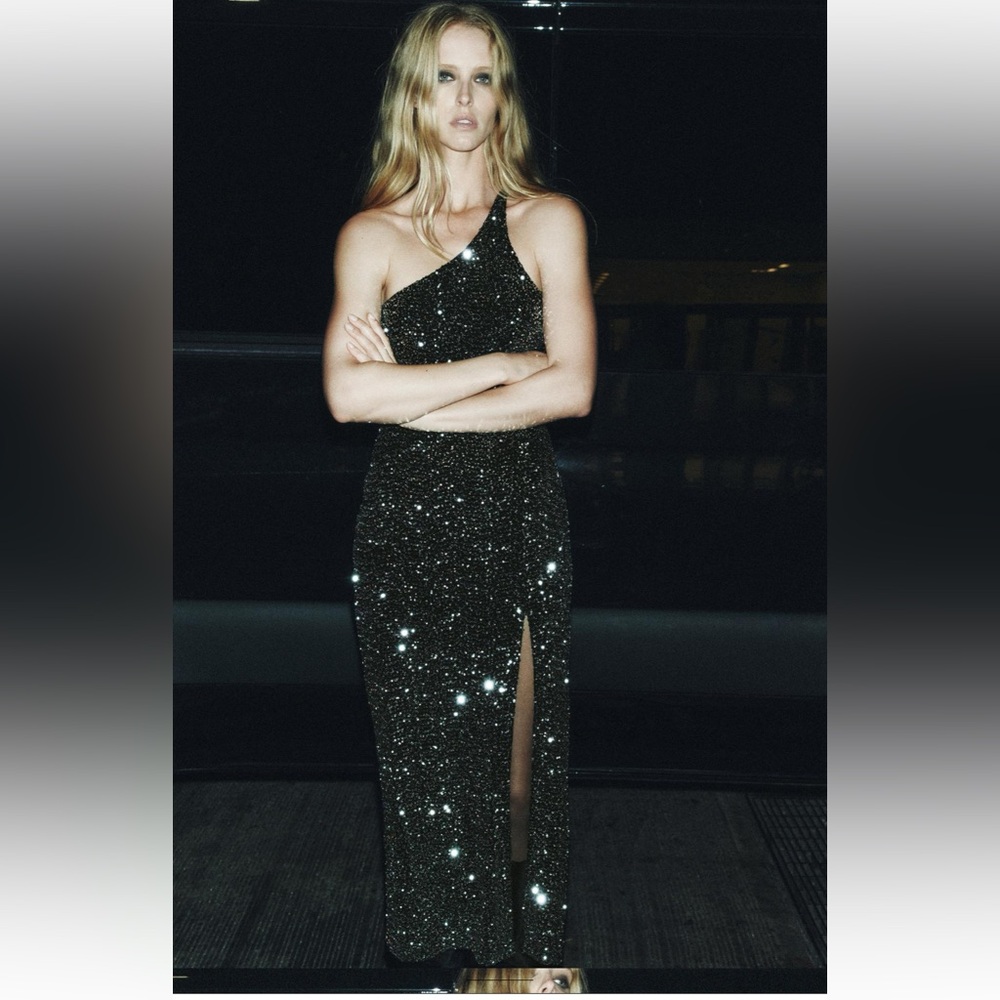 Asymmetric Sequin Dress Zara NWT